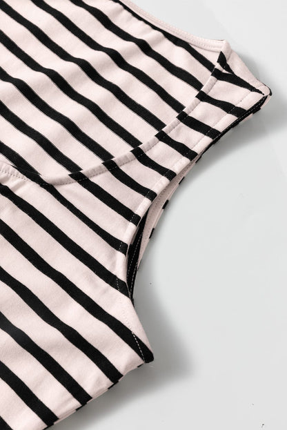 Elegant White Striped Button-Up Maxi Dress