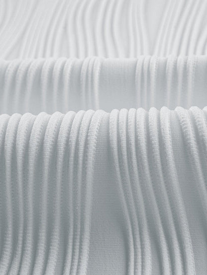 Elegant White Textured Cap Sleeve Blouse