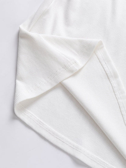 Elegant White Tweed Top with Puff Sleeves