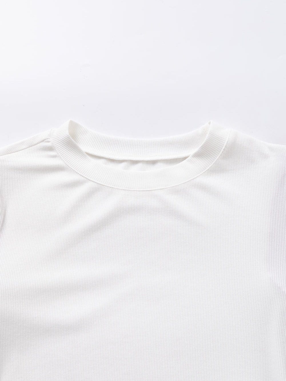 Elegant White Tweed Top with Puff Sleeves