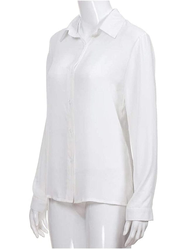 Elegant Women's Business Blouse Shirt in Blue, Yellow, and Gray