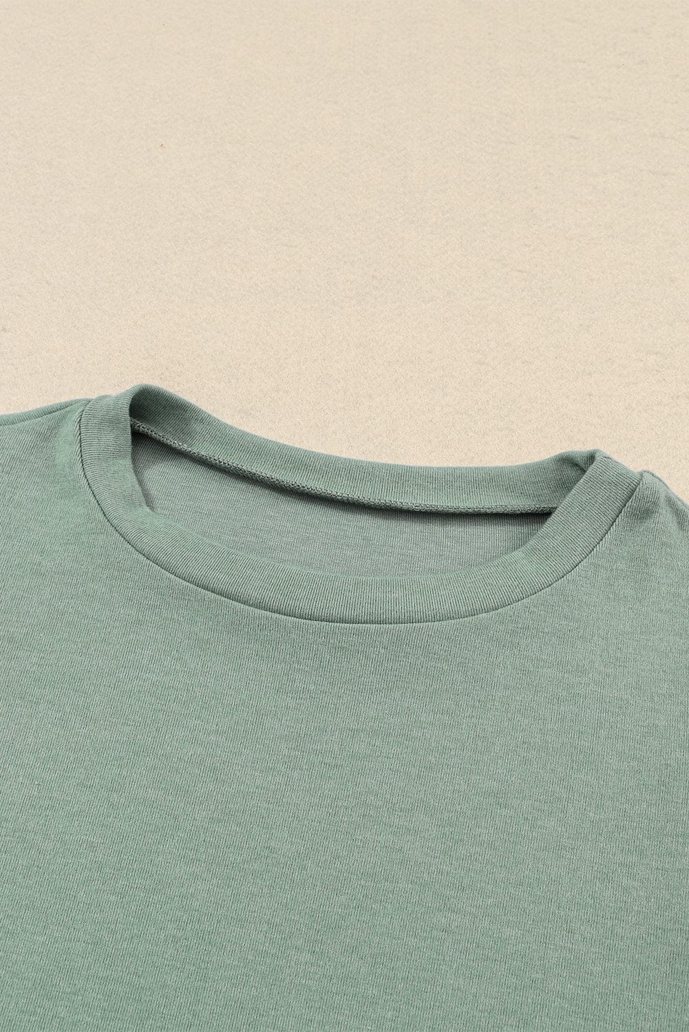 Emerald Green Button Detailed Sheath Top with Puffy Sleeves