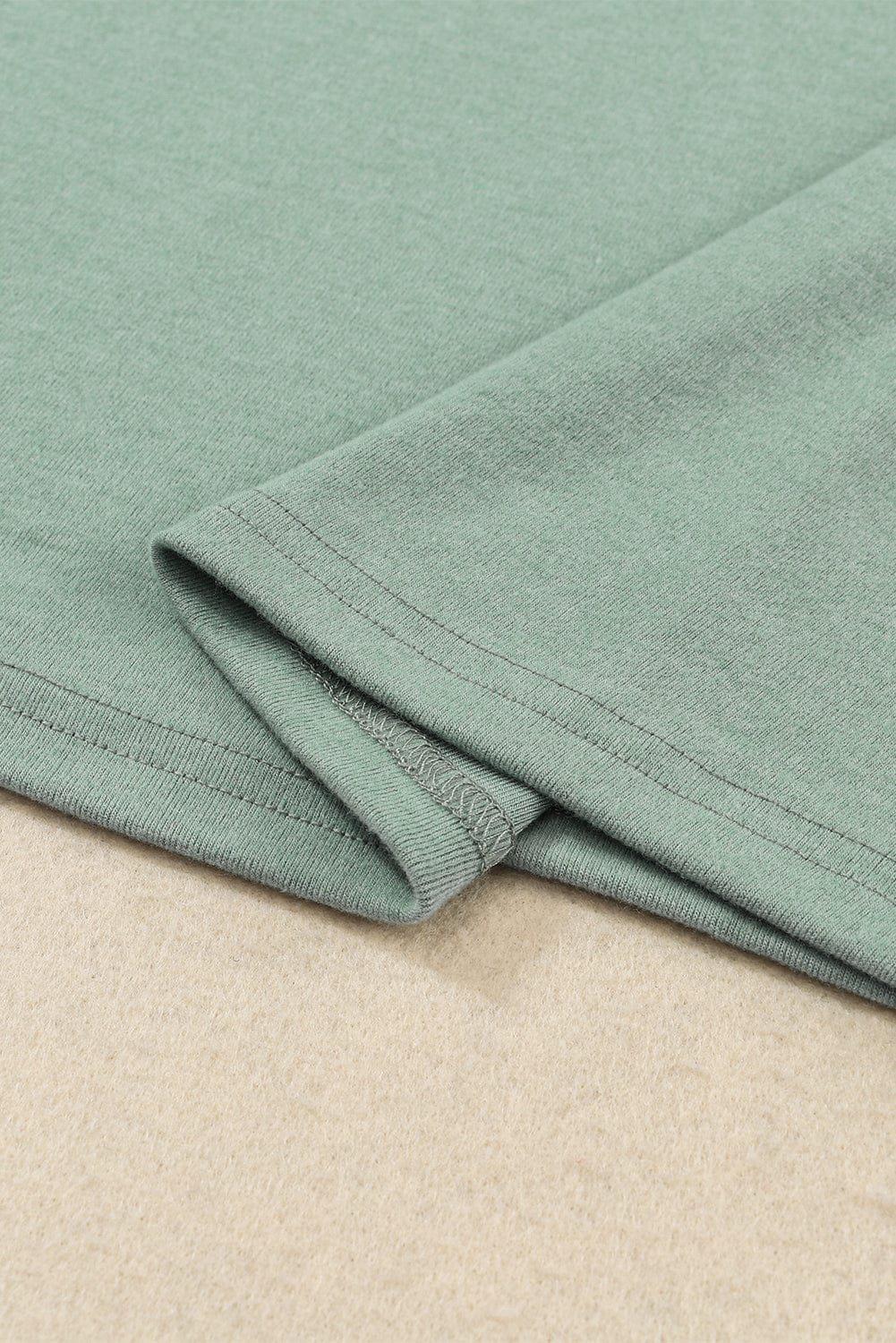 Emerald Green Button Detailed Sheath Top with Puffy Sleeves