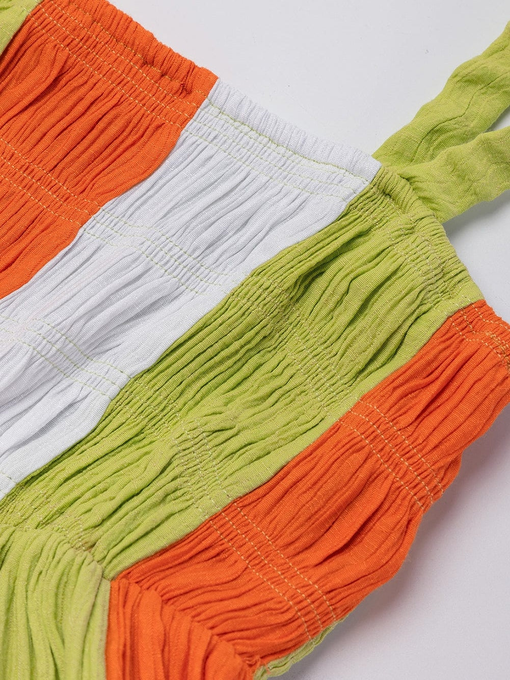 Emerald Green Color Block Smocked High Waist Maxi Dress