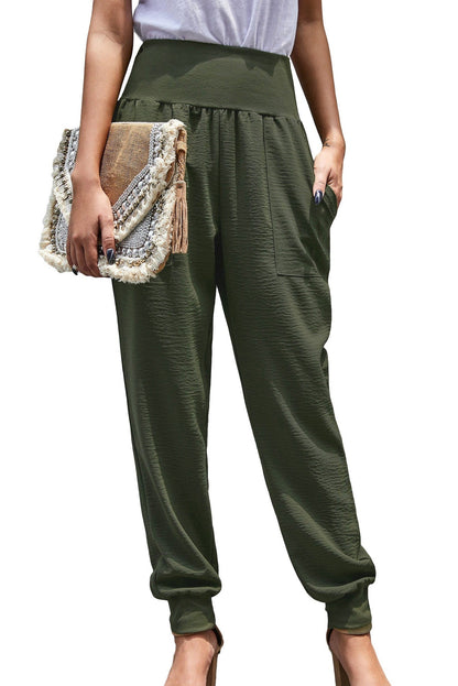 Emerald Green High Waist Harem Joggers