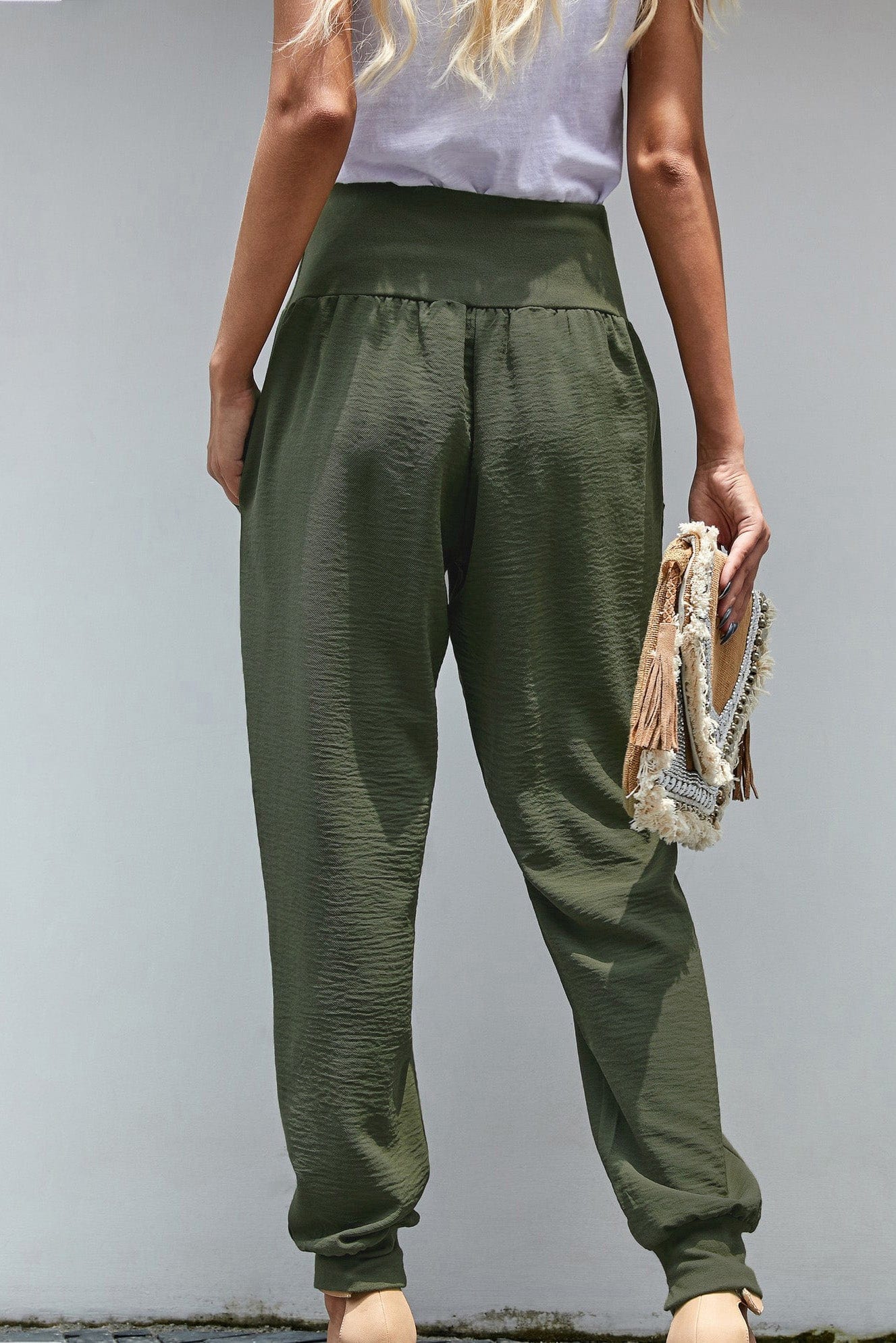 Emerald Green High Waist Harem Joggers