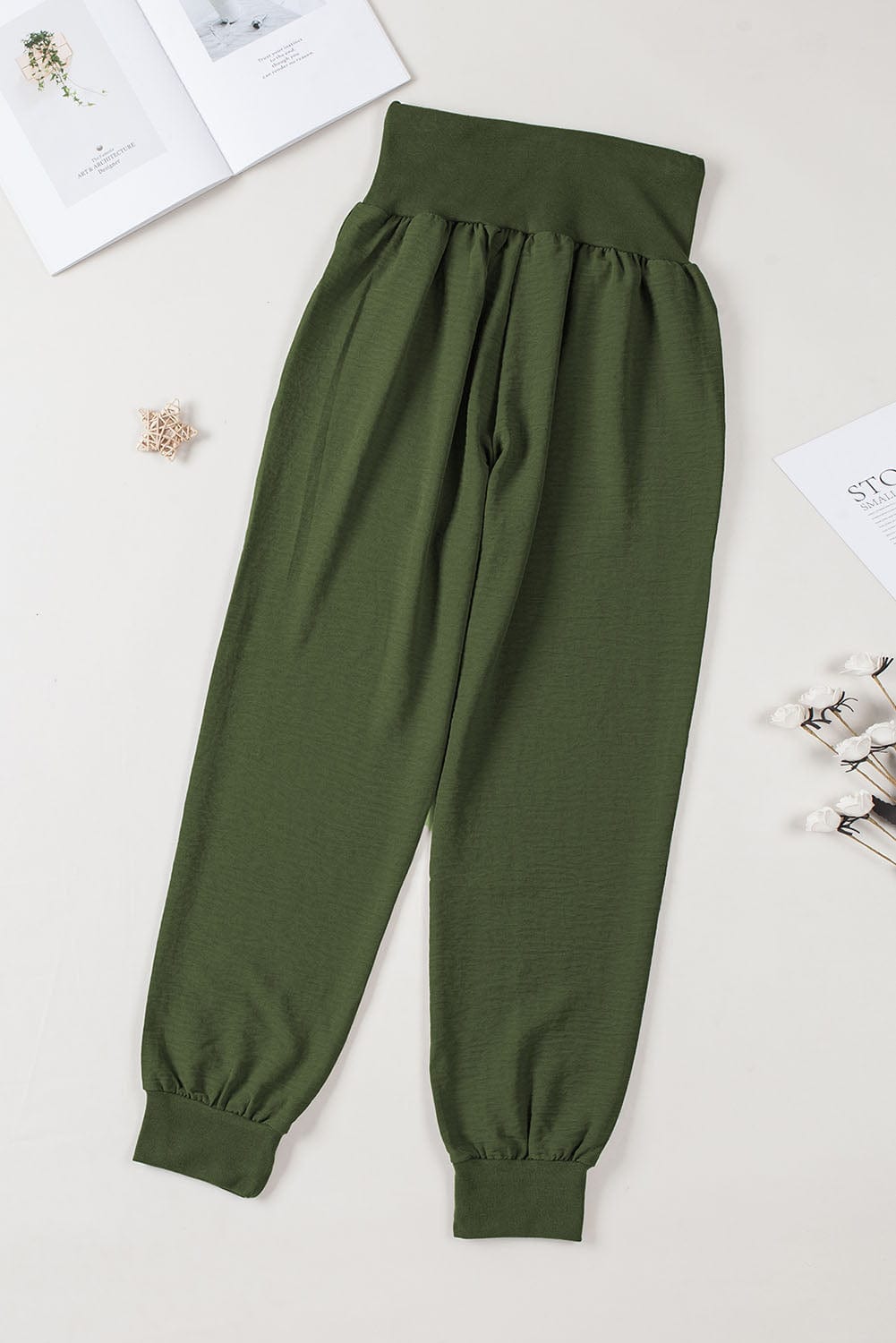 Emerald Green High Waist Harem Joggers