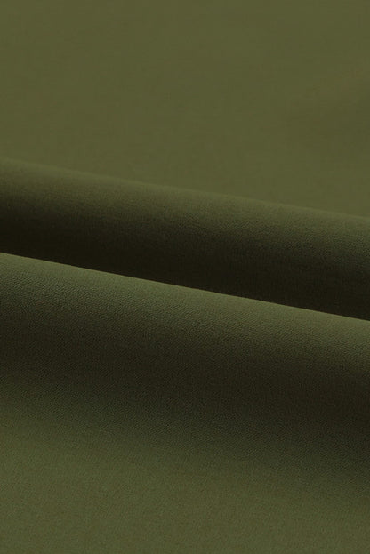 Emerald V Neck Shirt Dress with Ruffled Sleeves