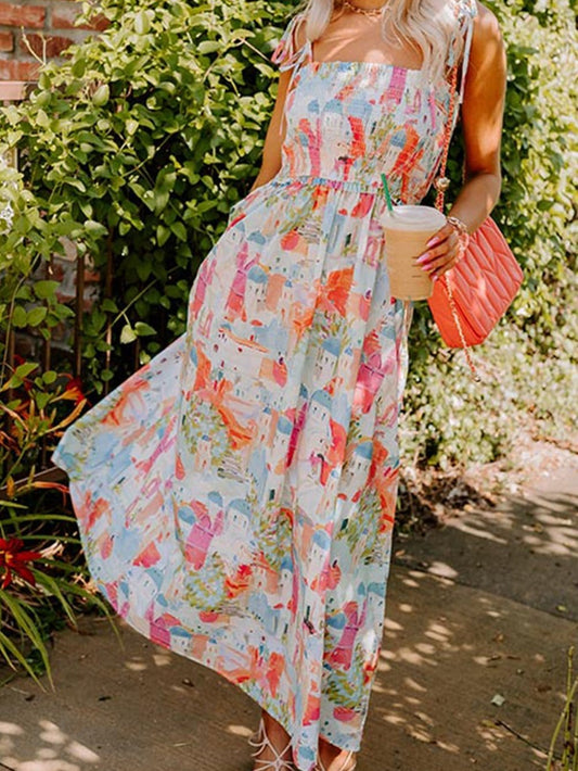Enchanted Fairy Town Smocked Flowy Maxi Sundress