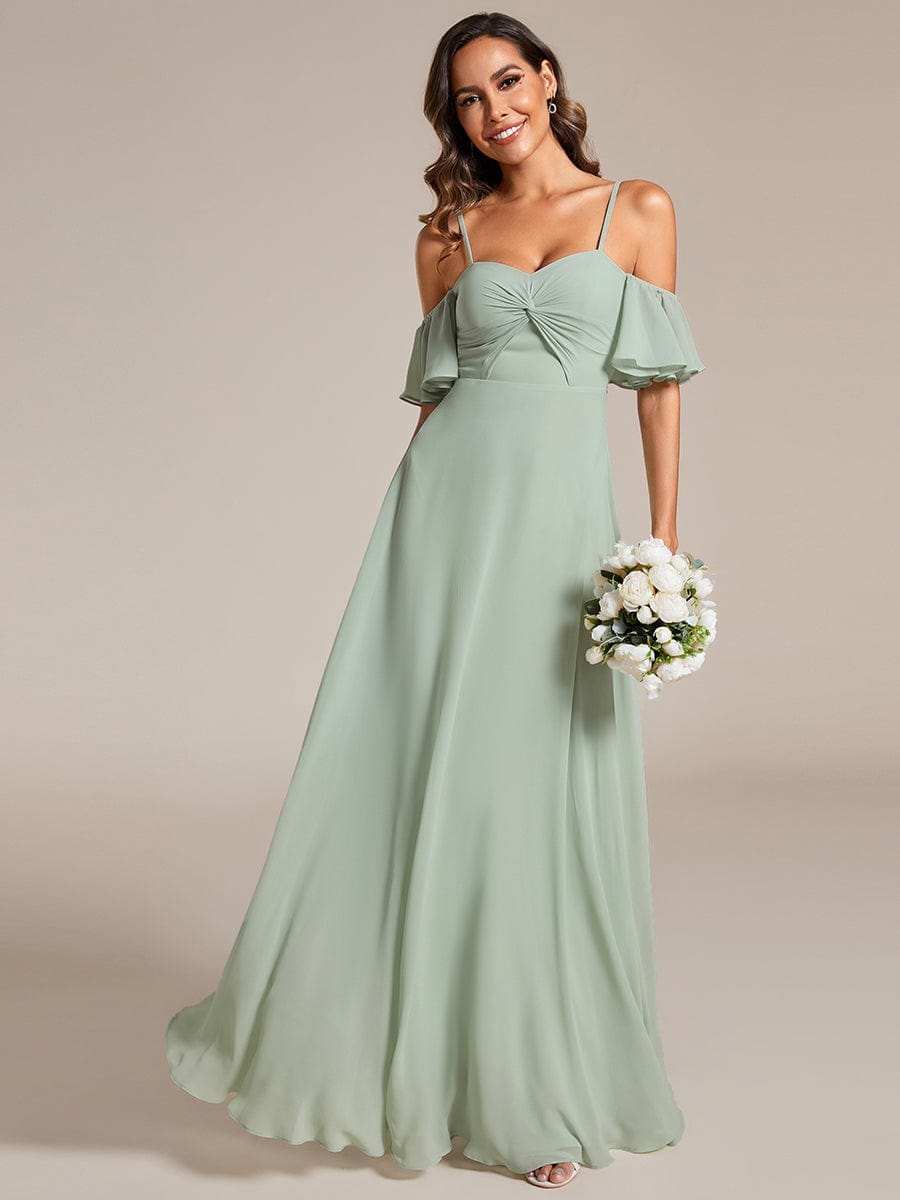 Enchanting A-line Bridesmaid Dress with Sweetheart Neckline and Knotted Detail