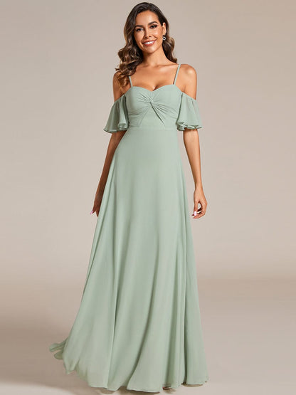 Enchanting A-line Bridesmaid Dress with Sweetheart Neckline and Knotted Detail