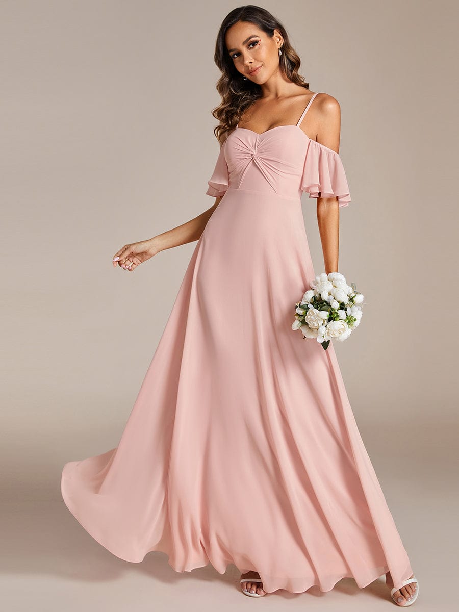 Enchanting A-line Bridesmaid Dress with Sweetheart Neckline and Knotted Detail
