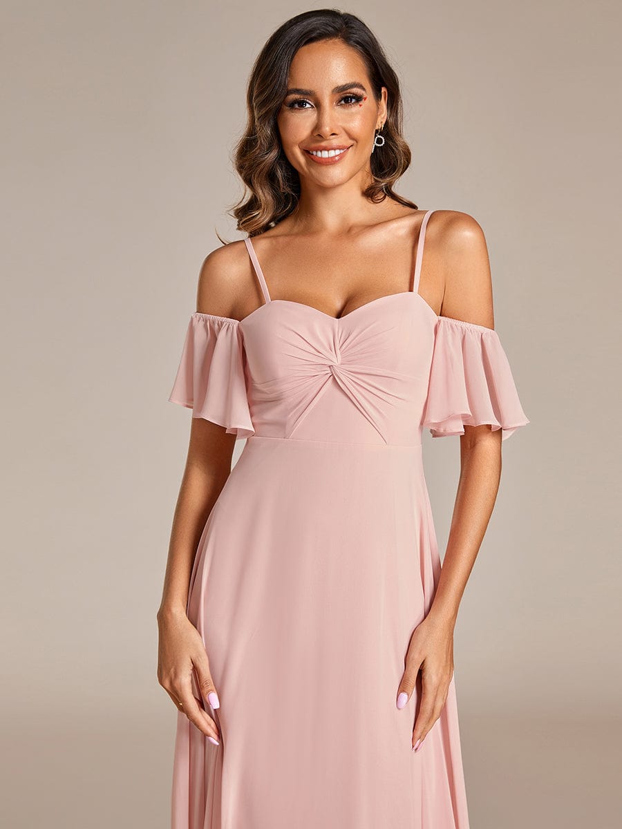 Enchanting A-line Bridesmaid Dress with Sweetheart Neckline and Knotted Detail