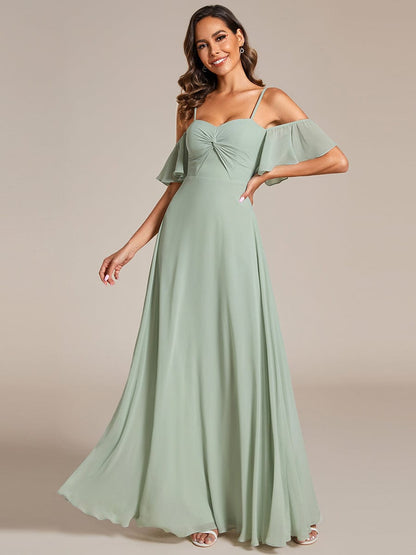 Enchanting A-line Bridesmaid Dress with Sweetheart Neckline and Knotted Detail