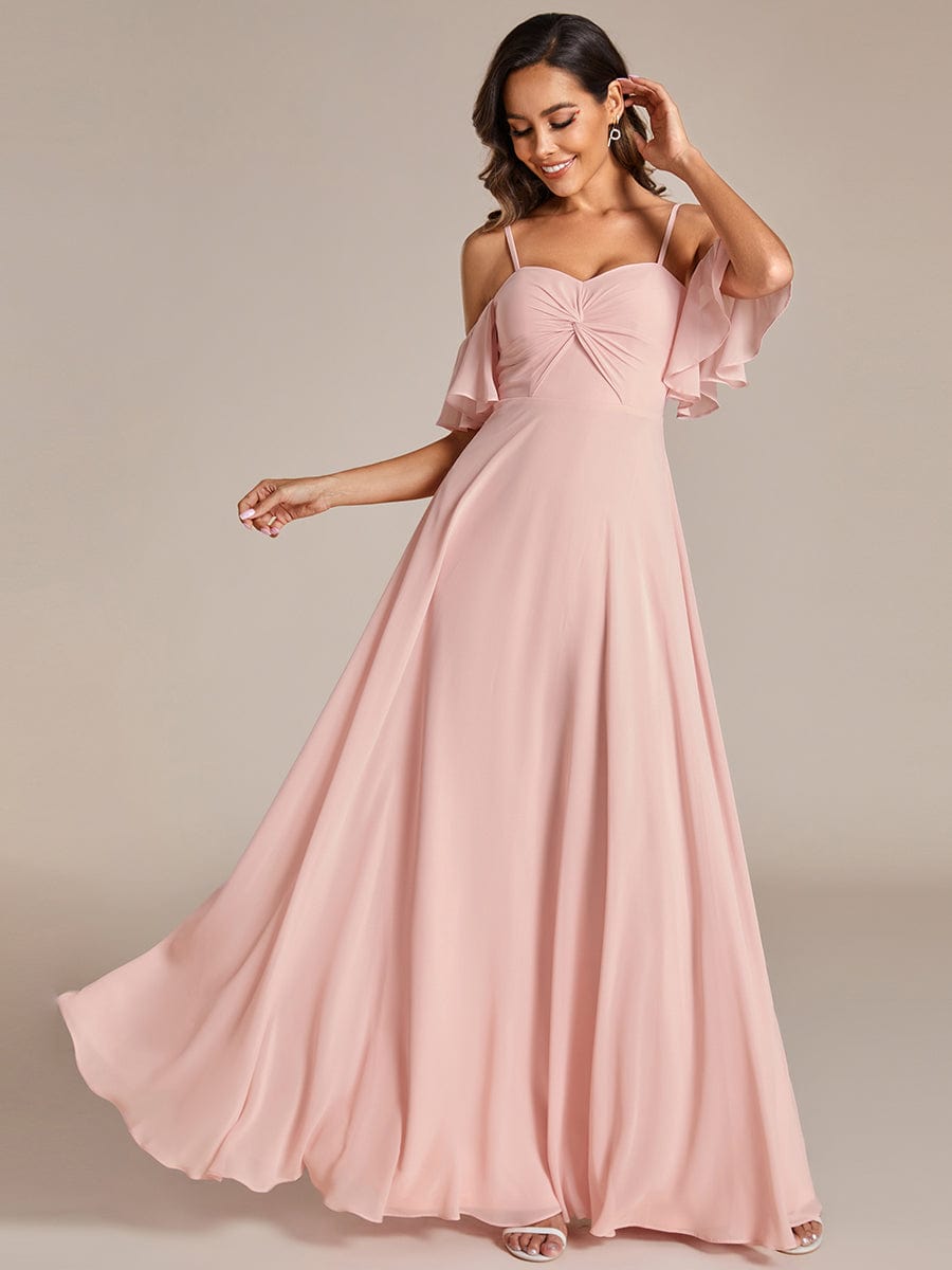 Enchanting A-line Bridesmaid Dress with Sweetheart Neckline and Knotted Detail