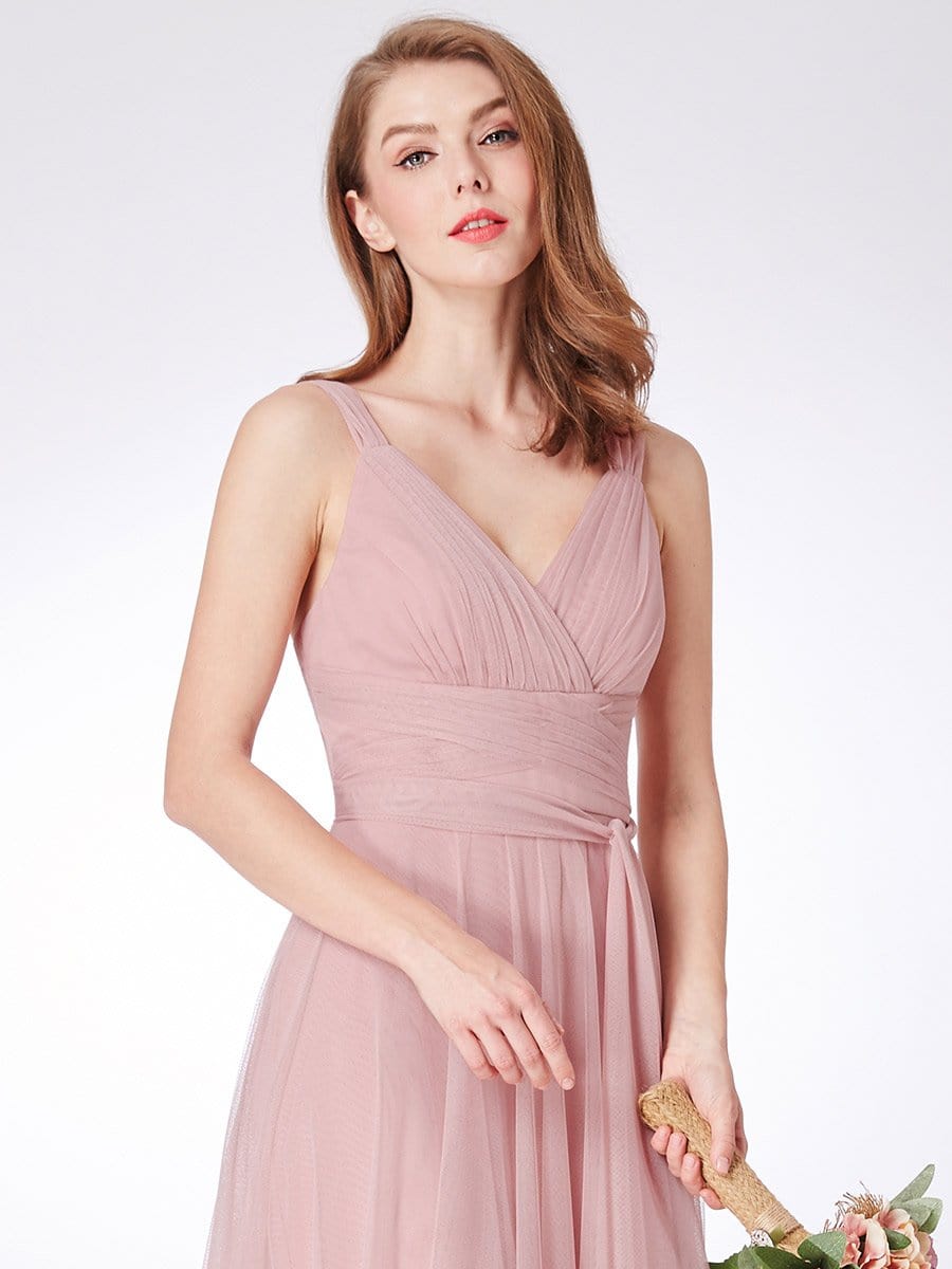 Enchanting Blush Tulle Bridesmaid Dress