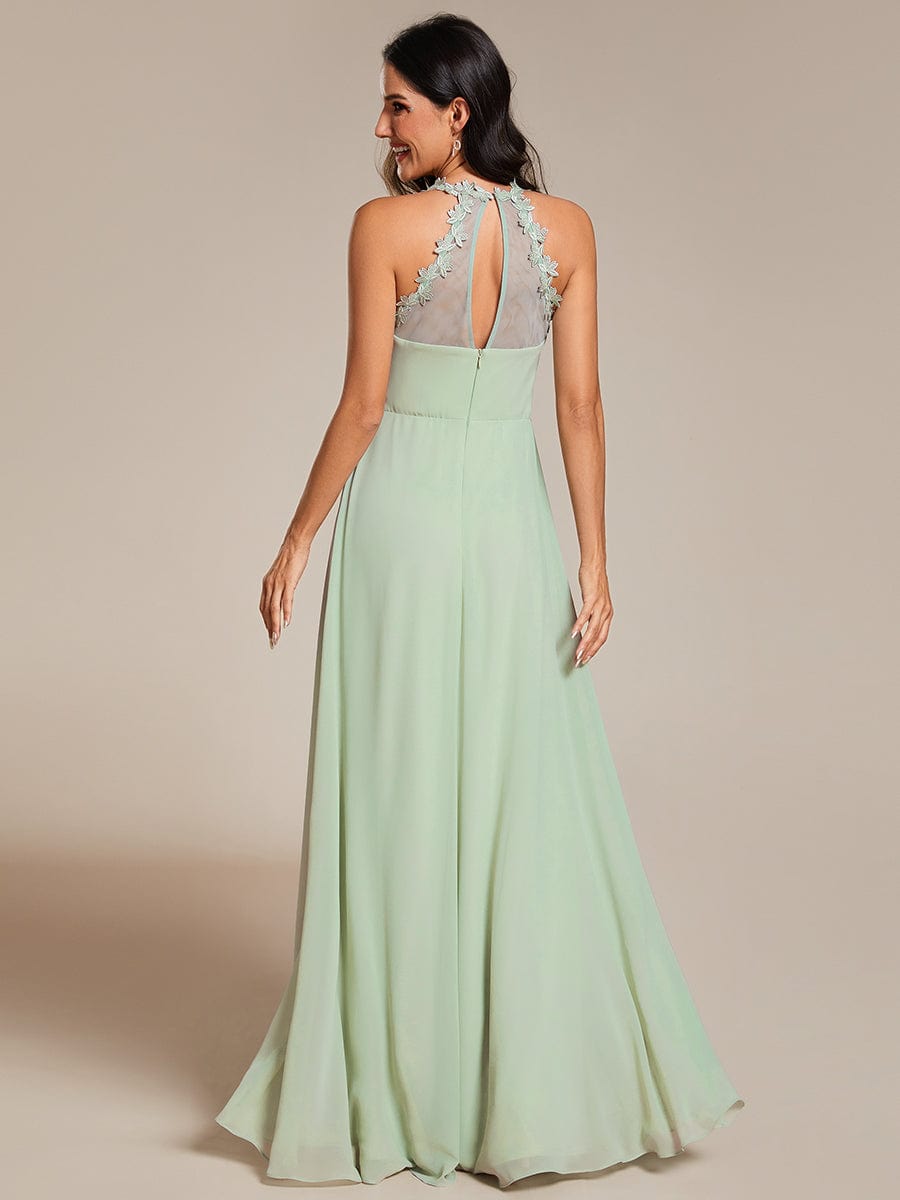 Enchanting Cross Strap Chiffon Backless Bridesmaid Gown