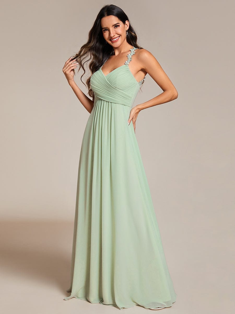 Enchanting Cross Strap Chiffon Backless Bridesmaid Gown