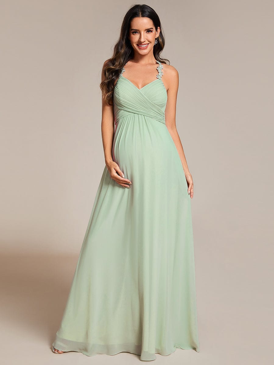 Enchanting Cross Strap Chiffon Backless Bridesmaid Gown