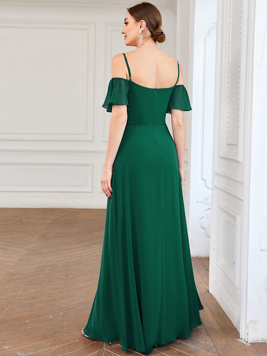 Enchanting Flare Sleeve V Neck Bridesmaid Gown