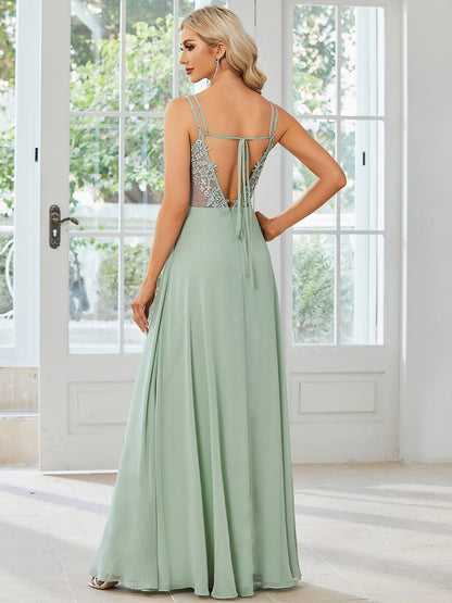 Enchanting Lace Backless Bridesmaid Gown