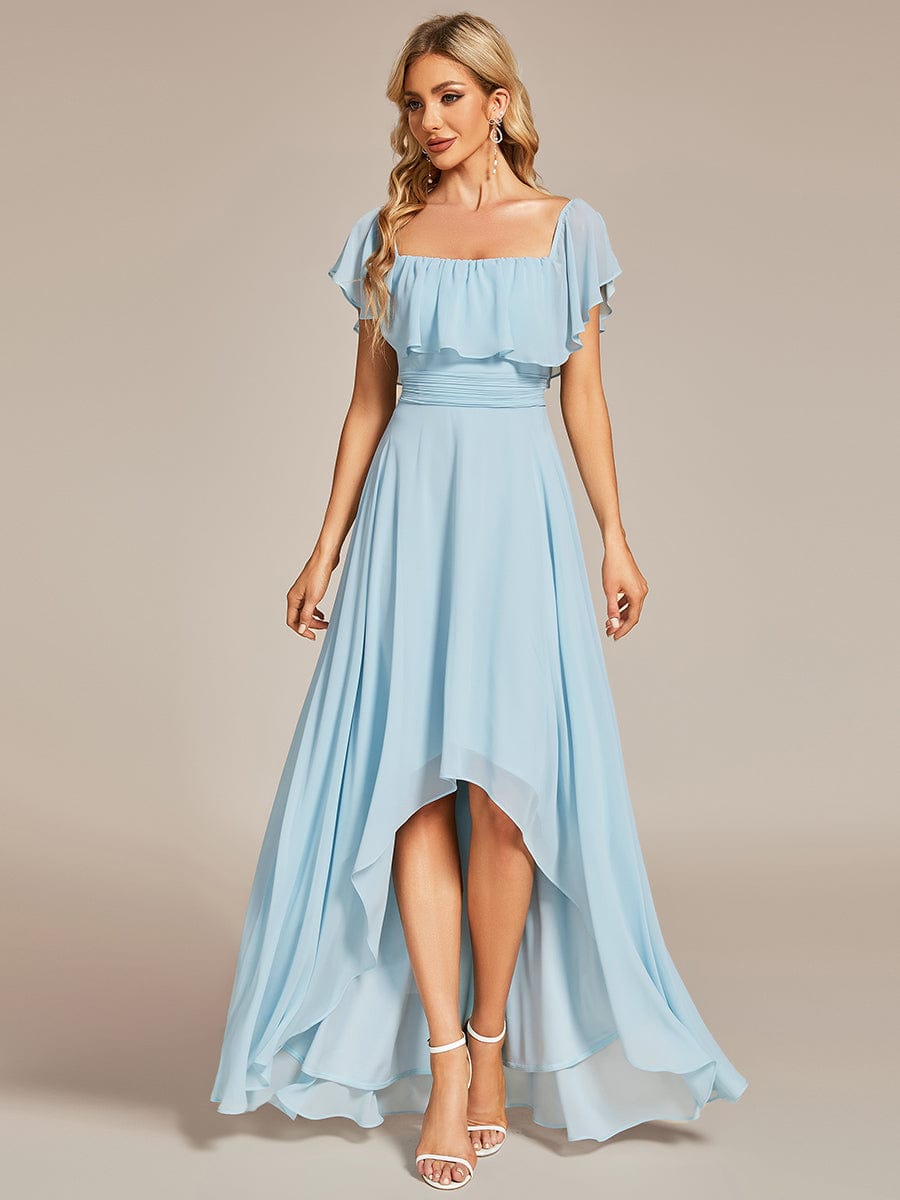 Enchanting Off Shoulder Chiffon Split Bridesmaid Gown