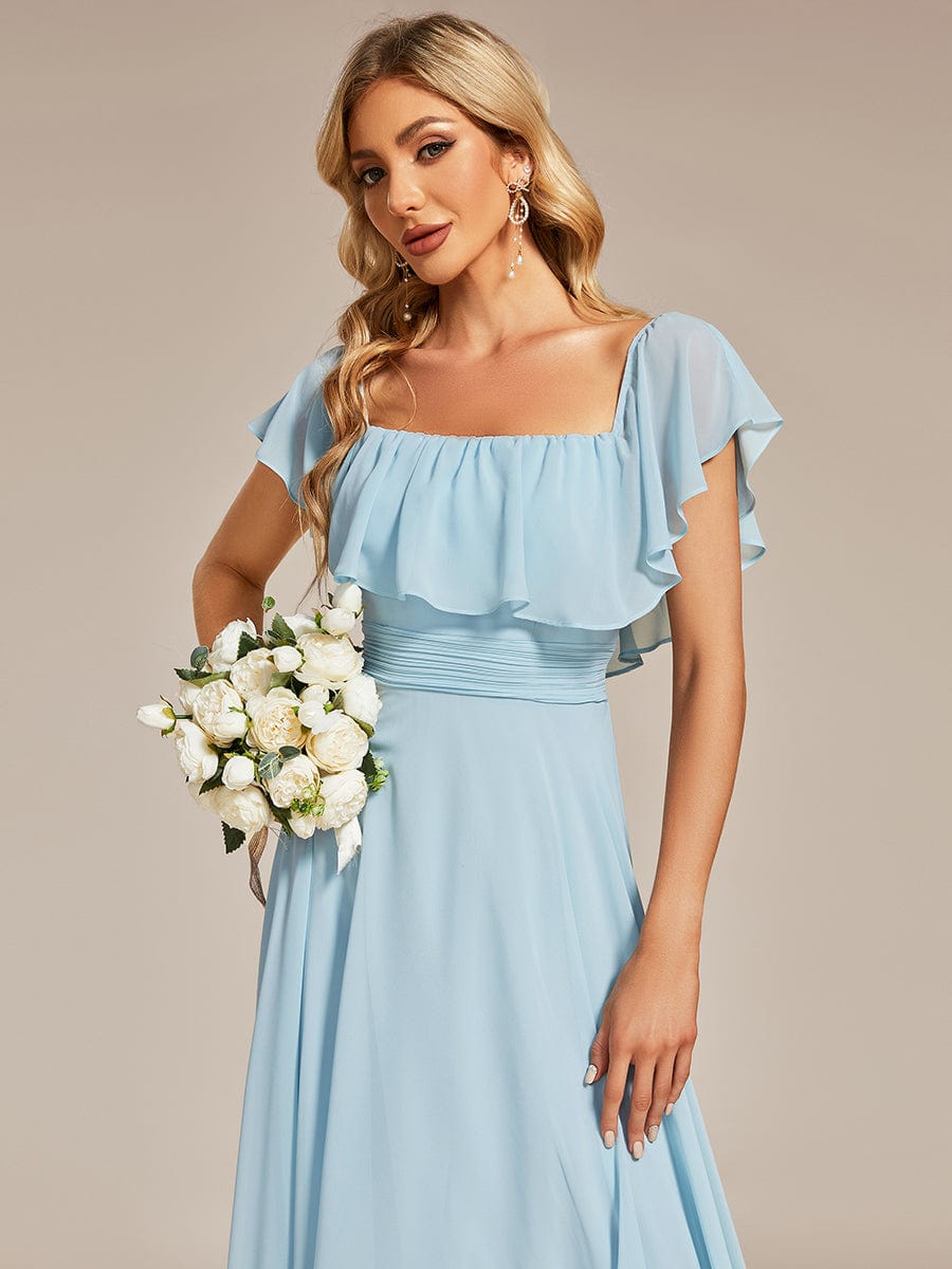 Enchanting Off Shoulder Chiffon Split Bridesmaid Gown
