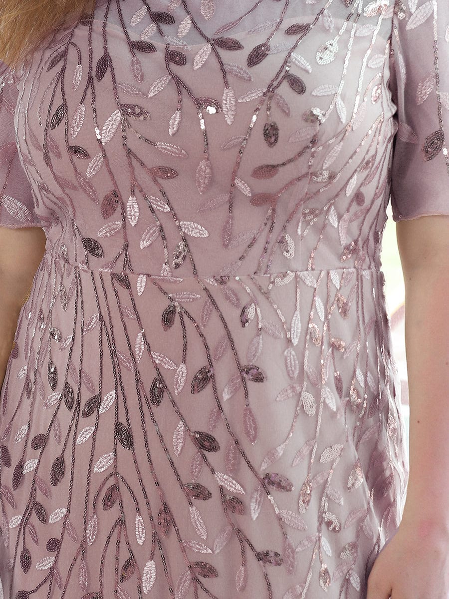 Enchanting Plus Size Women's Floral Sequin Fishtail Tulle Party Dress