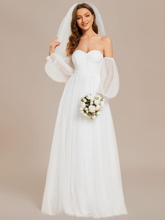 Enchanting Sequin Embellished Sweetheart Neckline Wedding Gowns