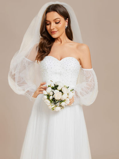 Enchanting Sequin Embellished Sweetheart Neckline Wedding Gowns