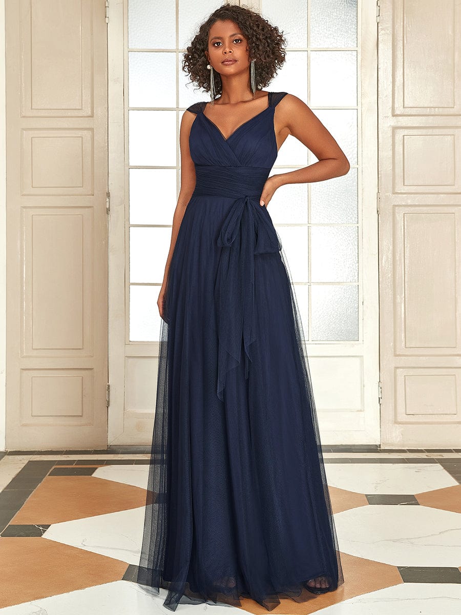 Enchanting Sleeveless Tulle Bridesmaid Gown