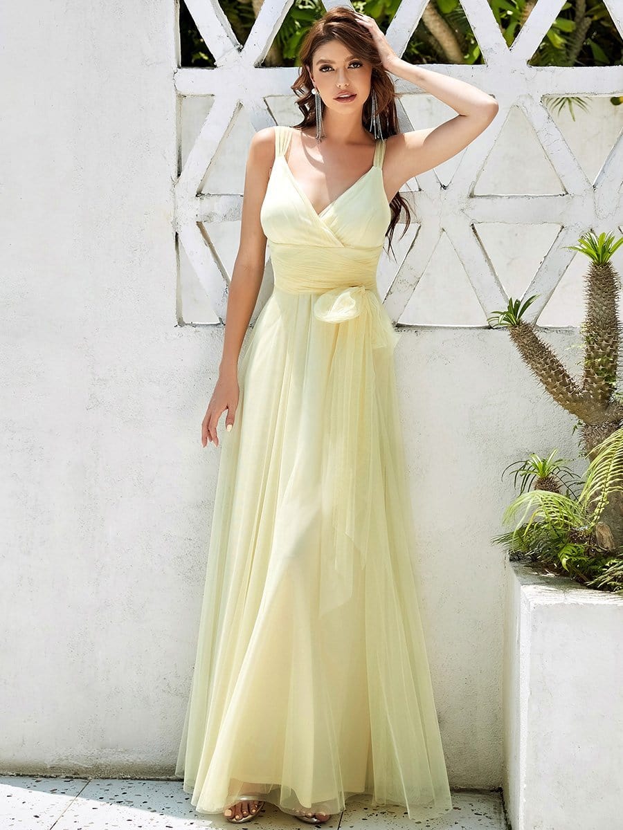 Enchanting Sleeveless Tulle Bridesmaid Gown