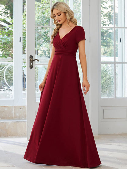 Enchanting V Neck A Line Ruched Bridesmaid Gown