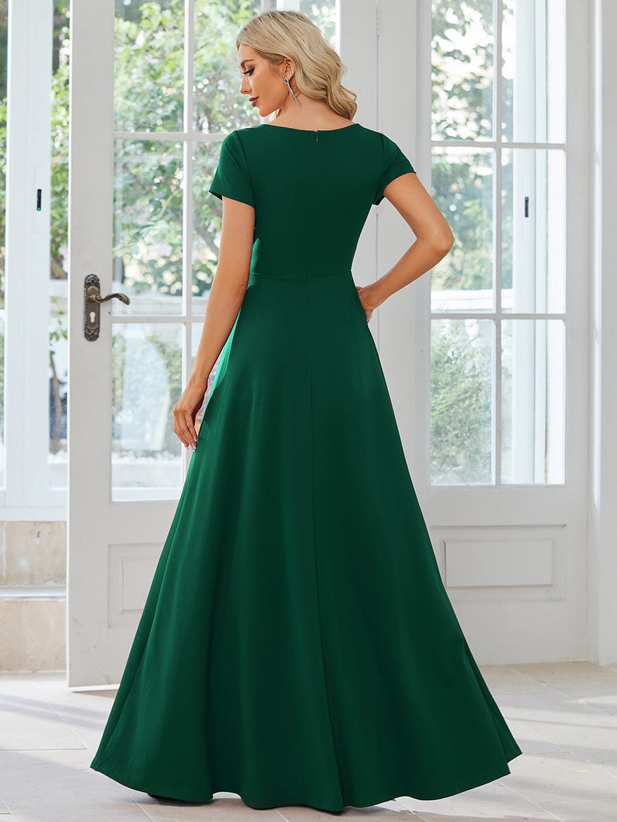 Enchanting V Neck A Line Ruched Bridesmaid Gown
