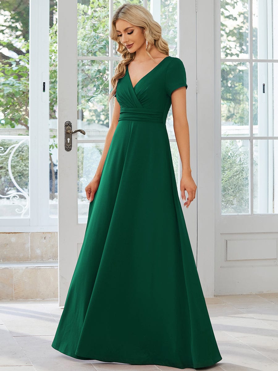 Enchanting V Neck A Line Ruched Bridesmaid Gown