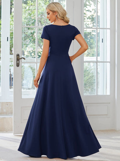 Enchanting V Neck A Line Ruched Bridesmaid Gown
