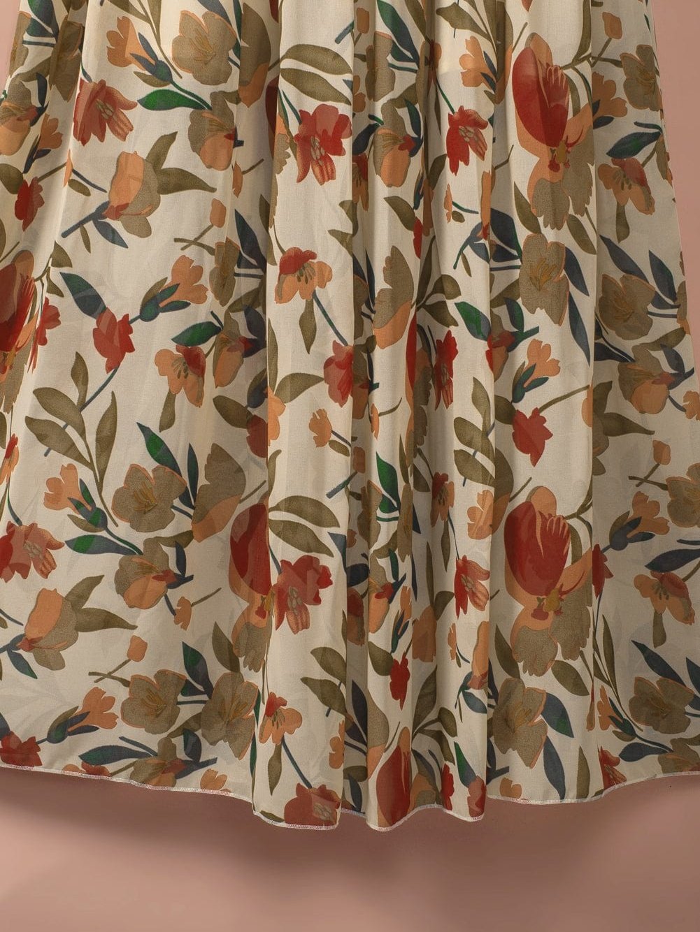 Enchanting Wild Lotus Floral Maxi Dress with Ruffle Details