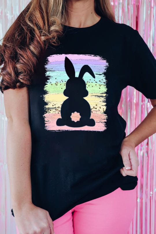 Energetic Rabbit Rainbow Splash Summer Graphic Tee