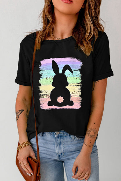 Energetic Rabbit Rainbow Splash Summer Graphic Tee