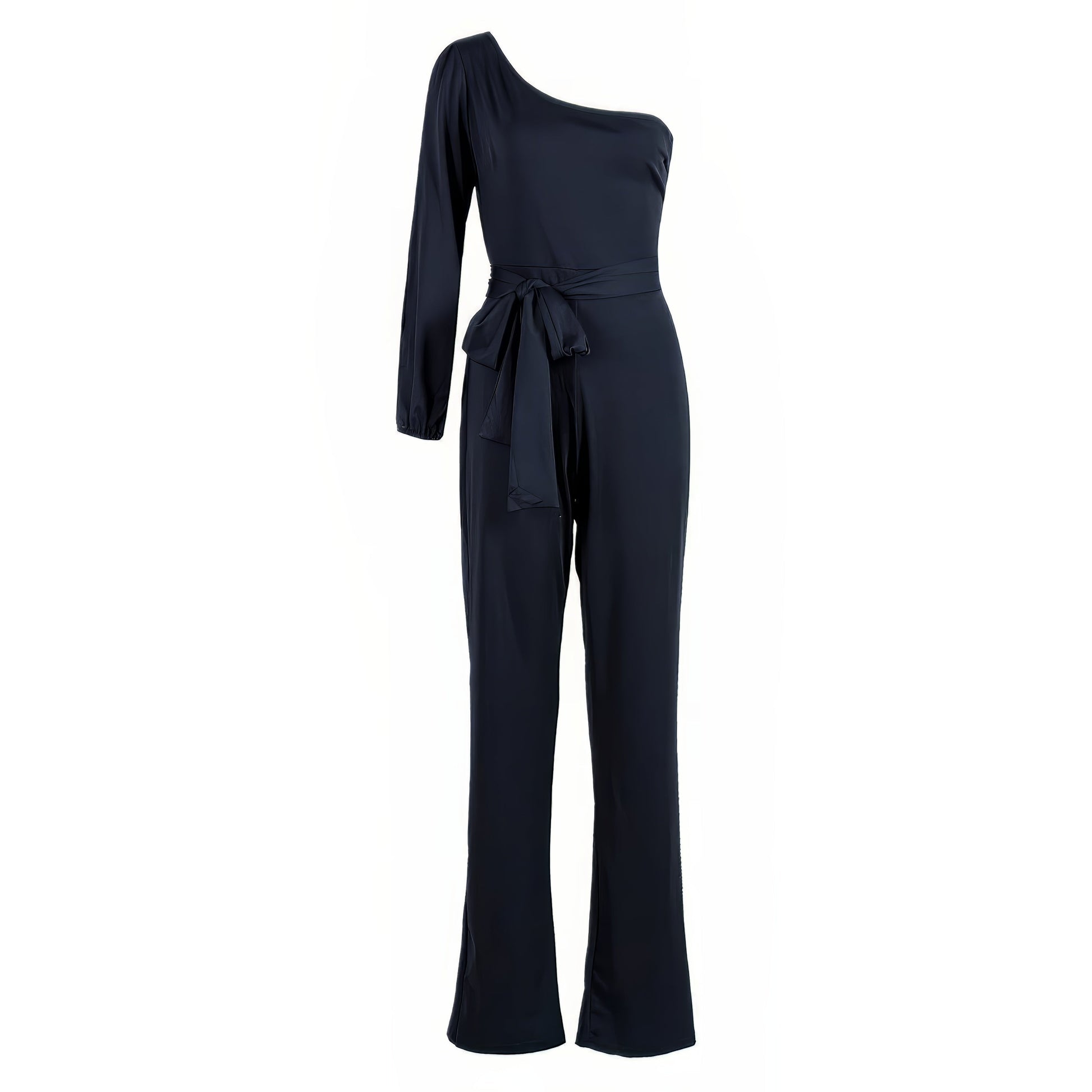 Jumpsuits - Enticing Slim High Waist One Shoulder Jumpsuit - MsDressly