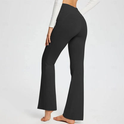 Women's Pants Trousers Polyester Plain Black White Casual Daily High Waist Full Length Daily Wear Going out Spring &  Fall
