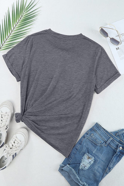 Essential Gray Round Neck Casual Tee