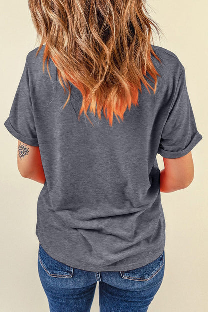 Essential Gray Round Neck Casual Tee