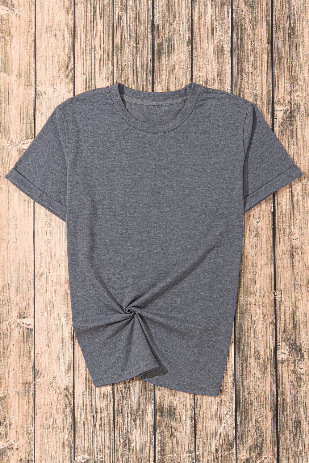 Essential Gray Round Neck Casual Tee