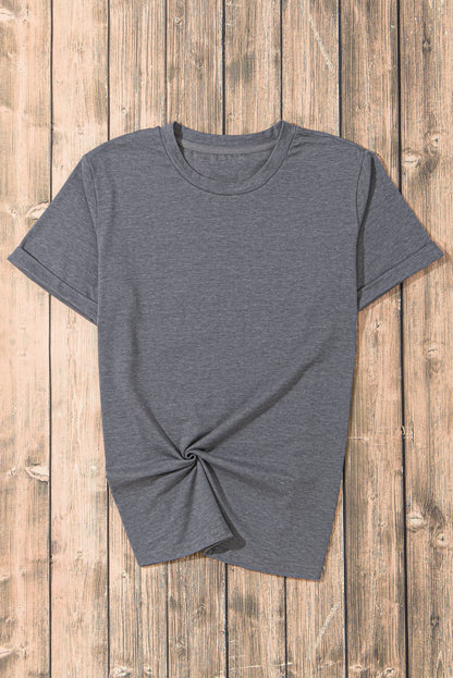 Essential Gray Round Neck Casual Tee