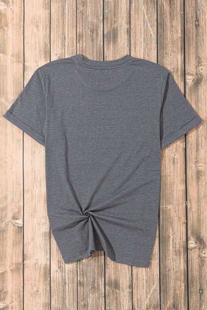 Essential Gray Round Neck Casual Tee
