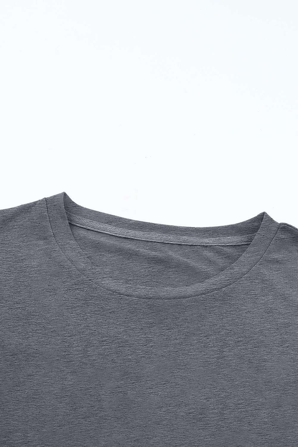 Essential Gray Round Neck Casual Tee