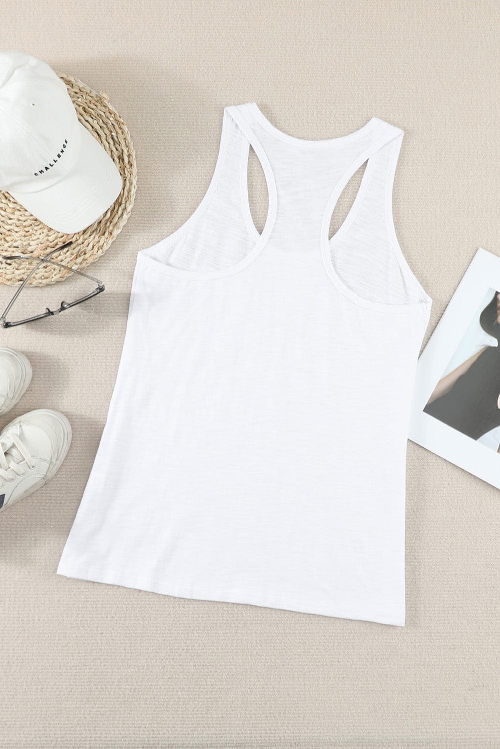 Essential White Scoop Neck Sleeveless Tank Top