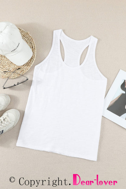 Essential White Scoop Neck Sleeveless Tank Top