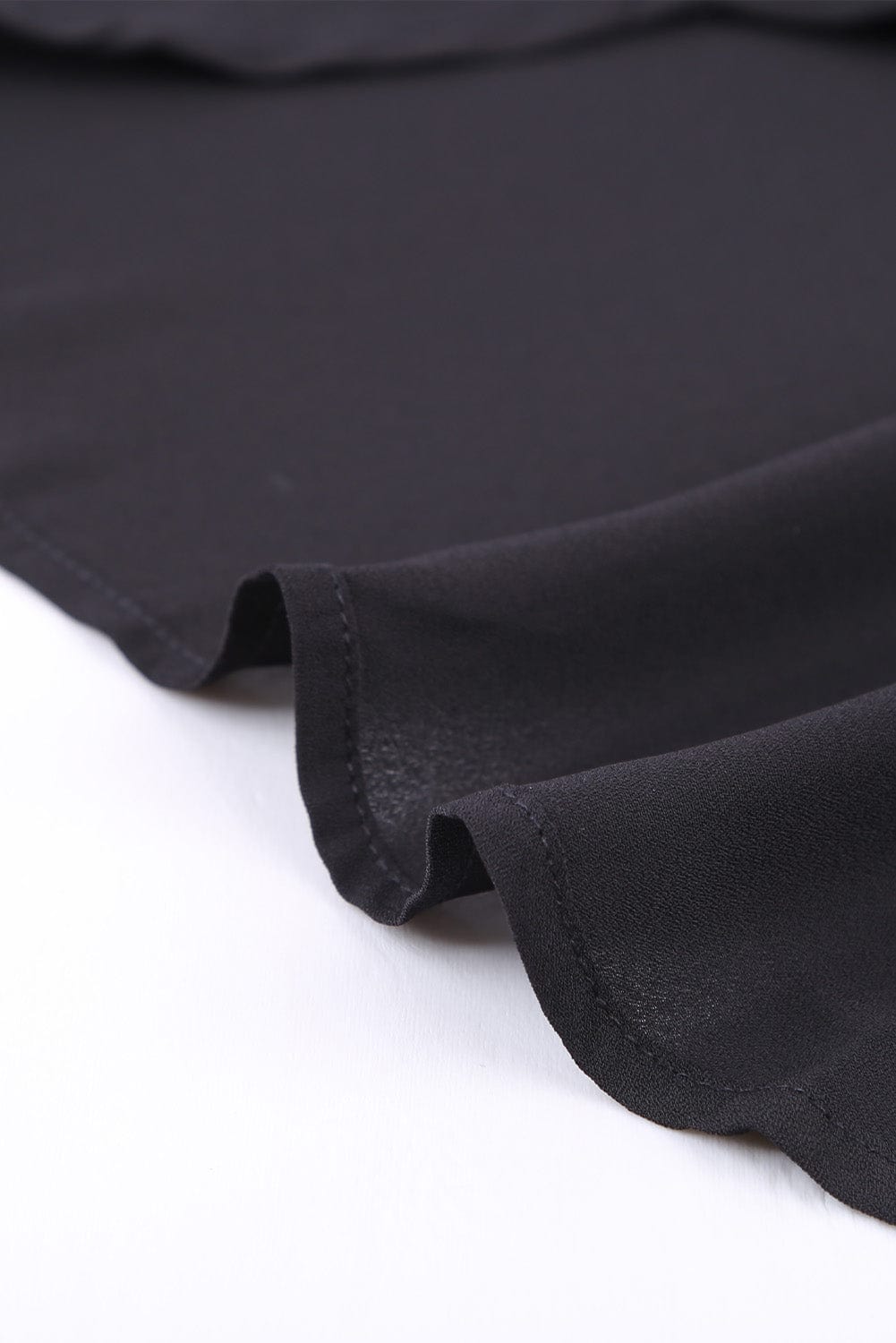 Eternal Black Tie-Front Ruffle Sleeve Blouse